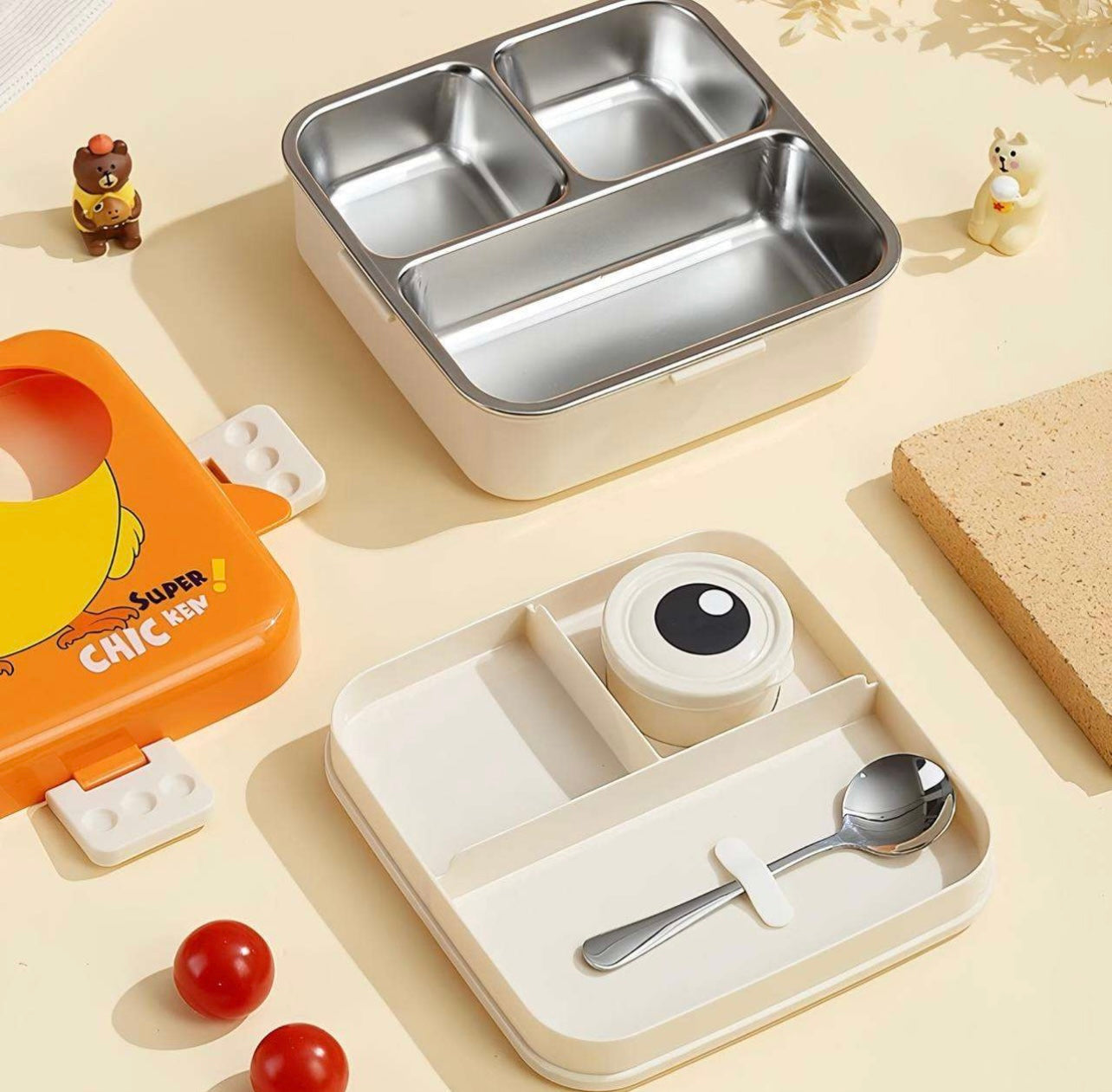 Dino Safari🦖 🐘 🦁 Carnival 🎪 Animal-Themed Bento Metal Lunchboxes Spill Free🔥