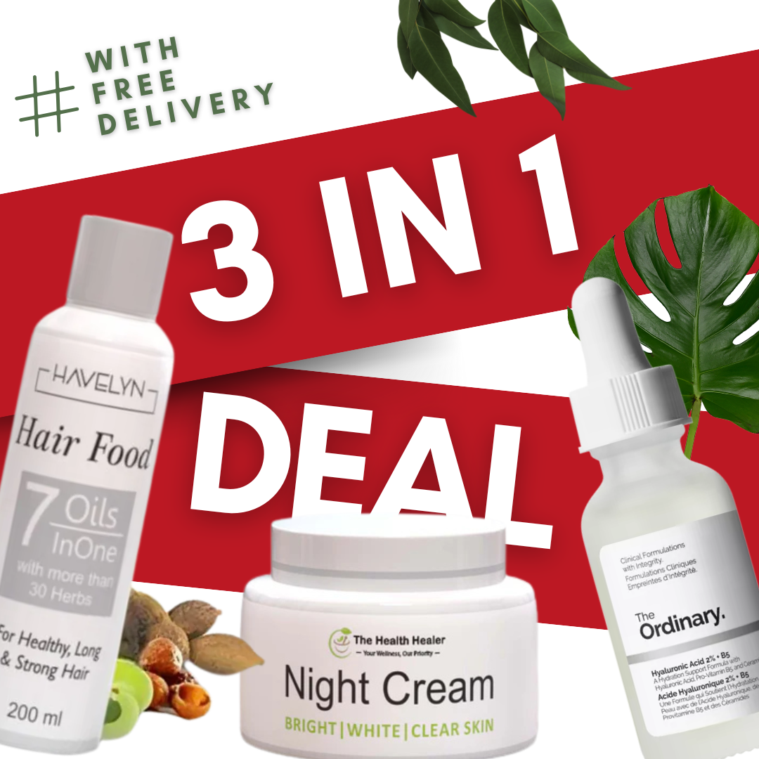 3 IN 1 DEAL - NIACINAMIDE SERUM + NIGHT CREAM + HAIR FOOD OIL